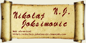 Nikolaj Joksimović vizit kartica